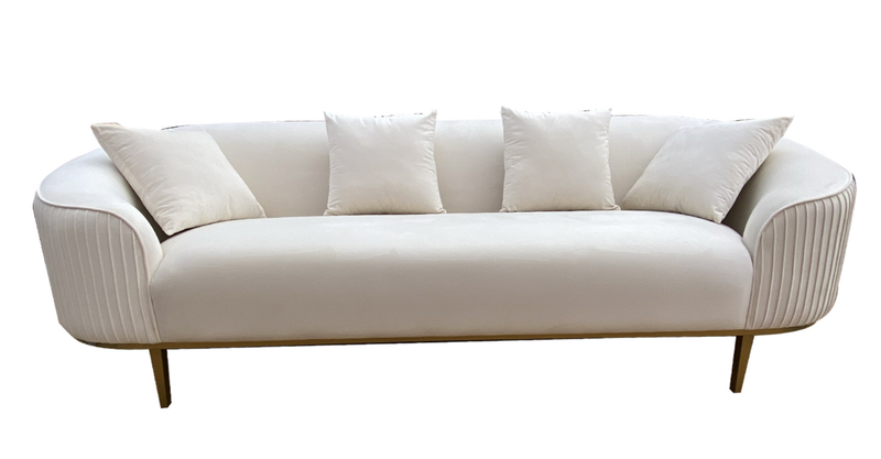 Ivory Pleated Sofa