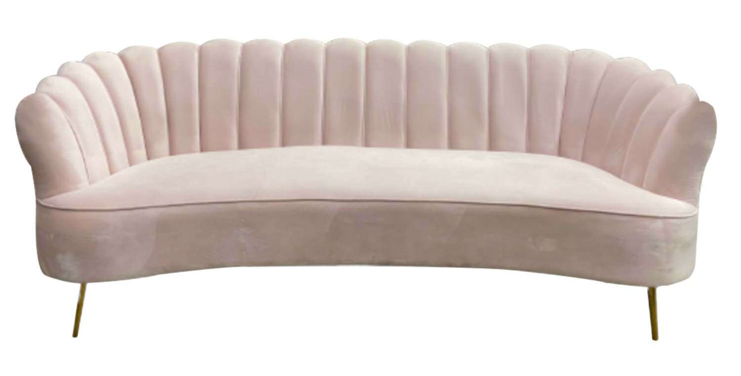 8ft Blush Shell Sofa