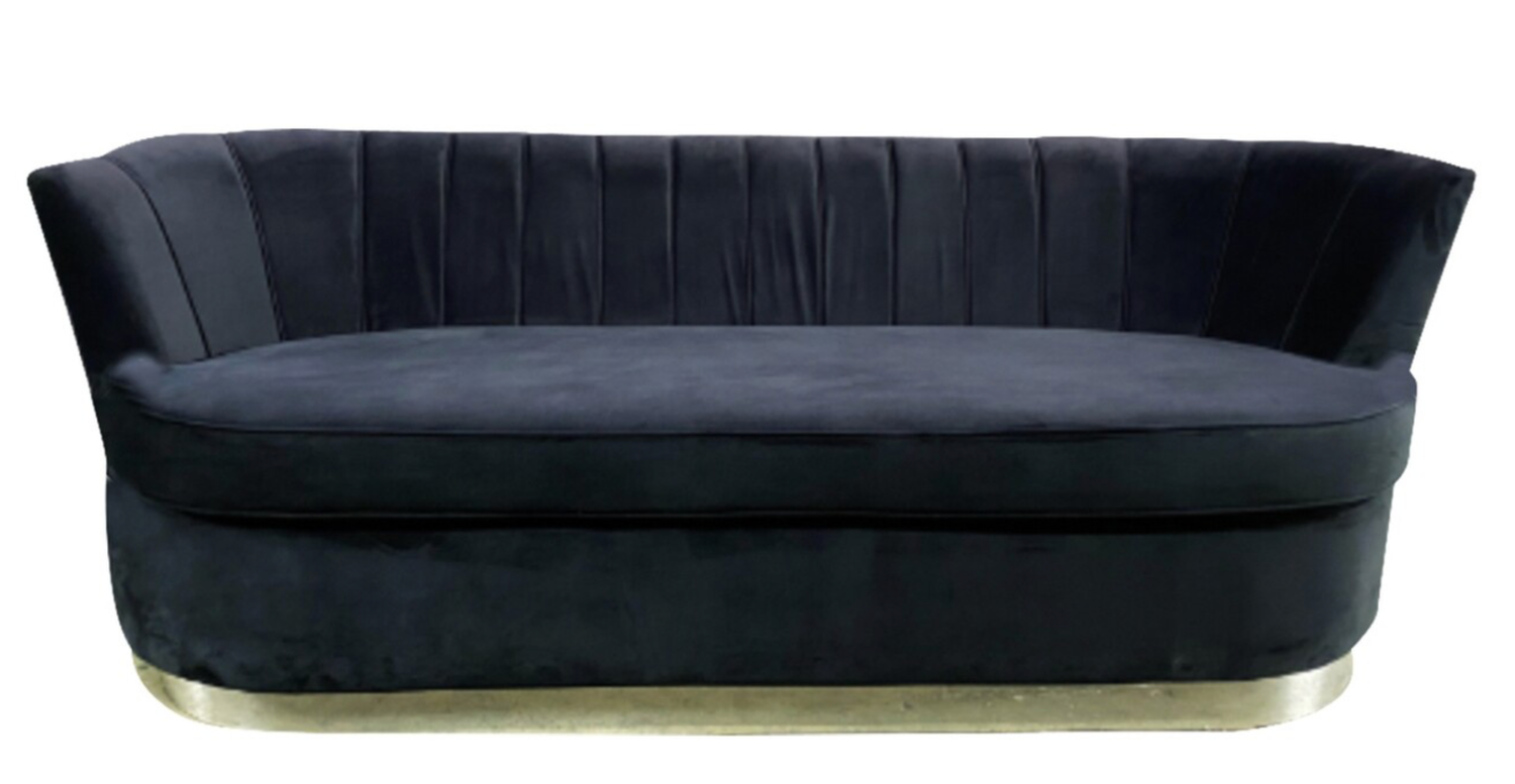 8ft Black Pearl Sofa