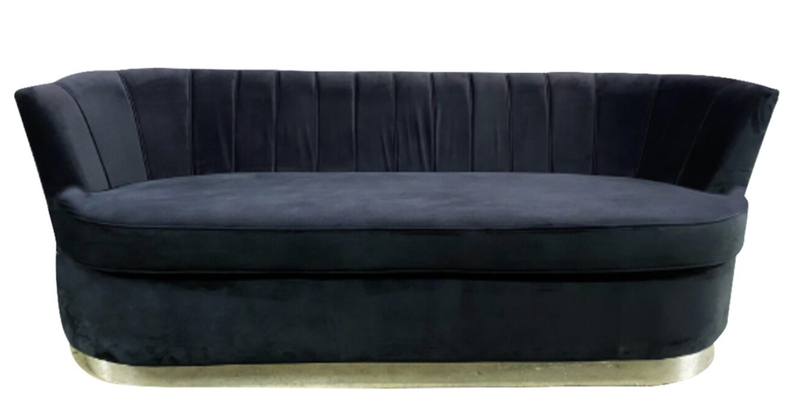 8ft Black Pearl Sofa