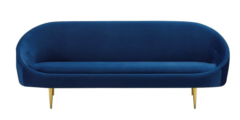 8ft Navy Retro Sofa