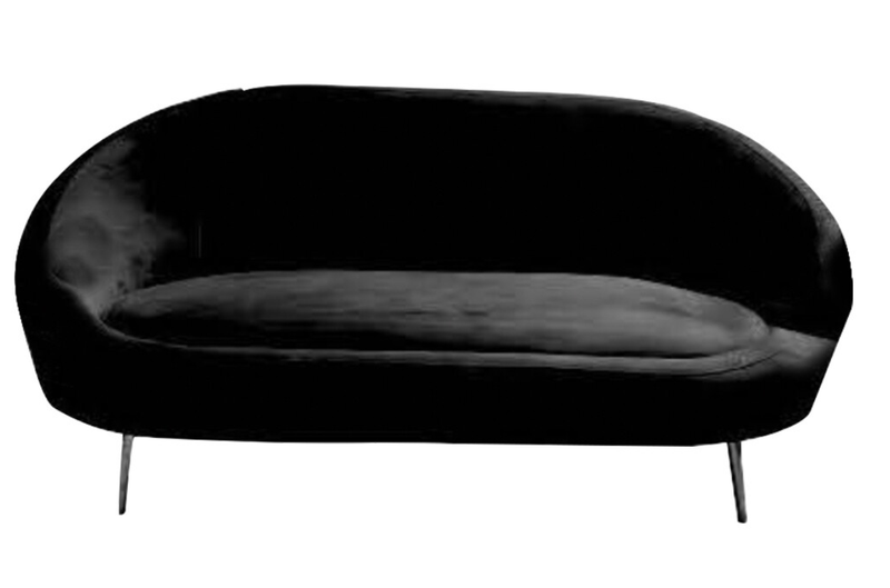 Black Retro Loveseat