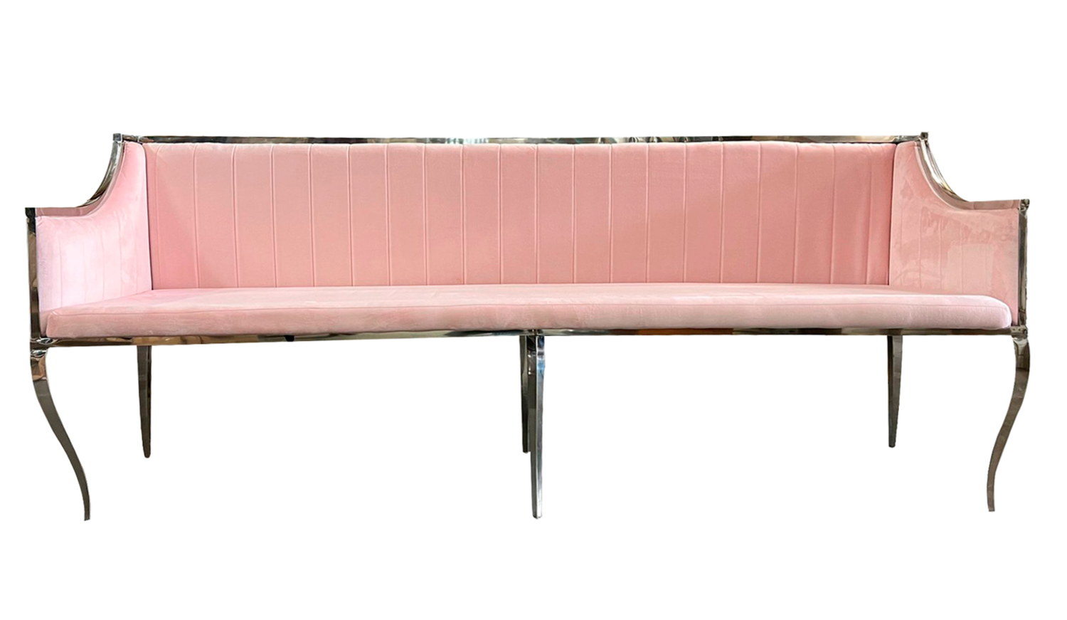 8ft Blush Silver Frame Electra Sofa