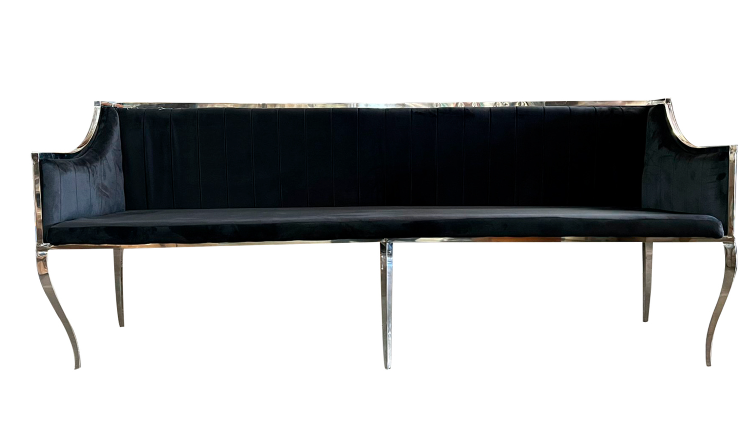 8ft Black Silver Frame Electra Sofa