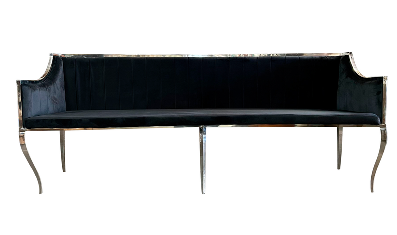 8ft Black Silver Frame Electra Sofa
