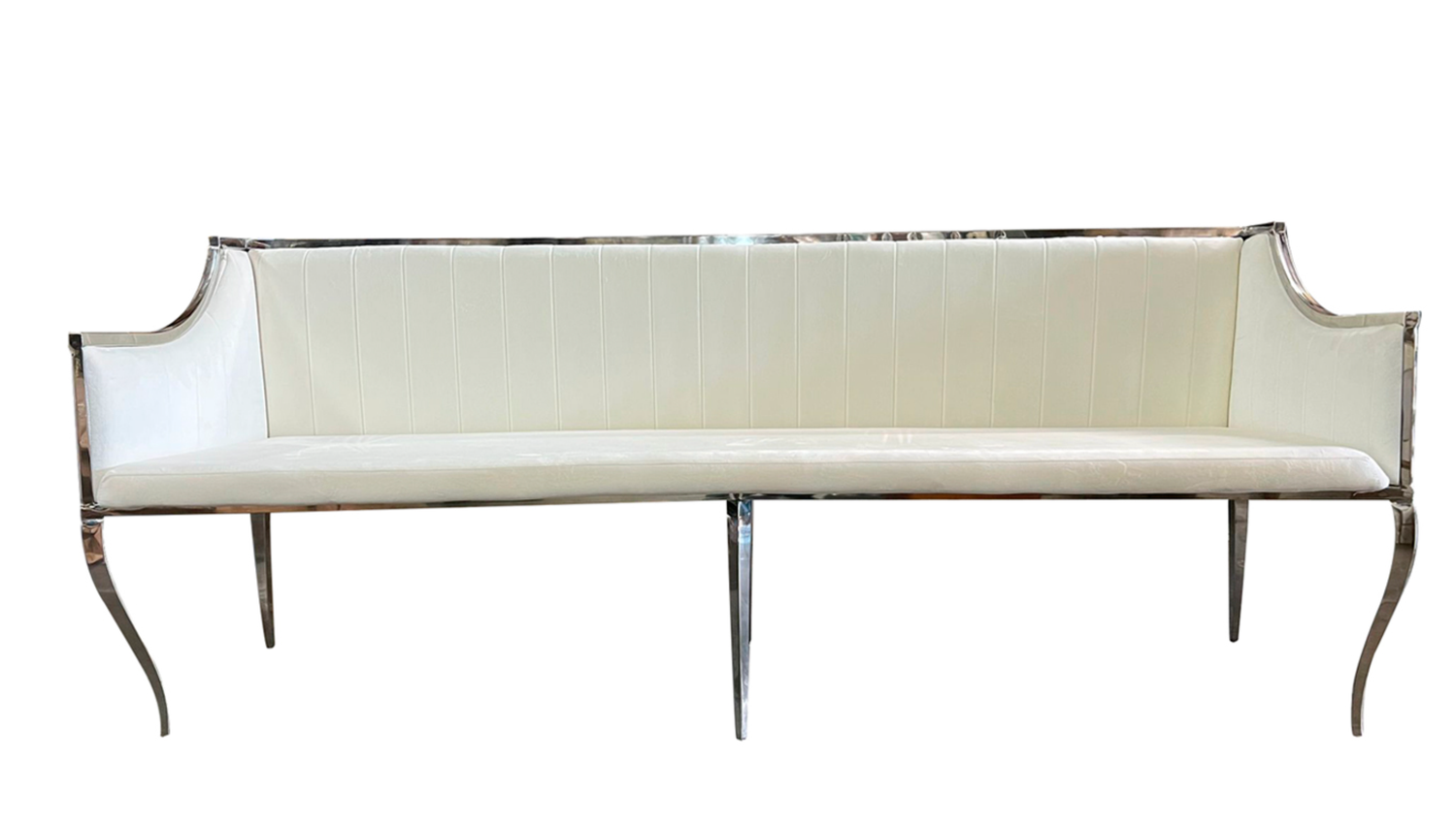 8ft Ivory Silver Frame Electra Sofa