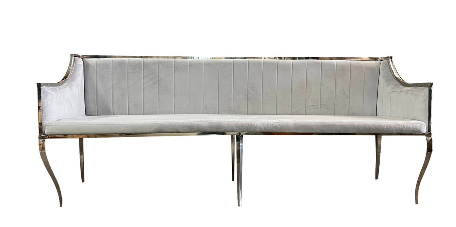 8ft Grey Silver Frame Electra Sofa