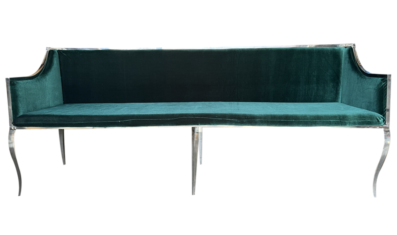 8ft Emerald Silver Frame Electra Sofa