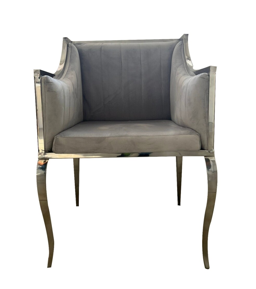 Grey Silver Frame Electra Armchair