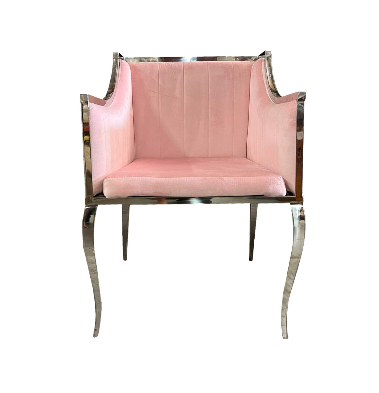 Blush Silver Frame Electra Armchair