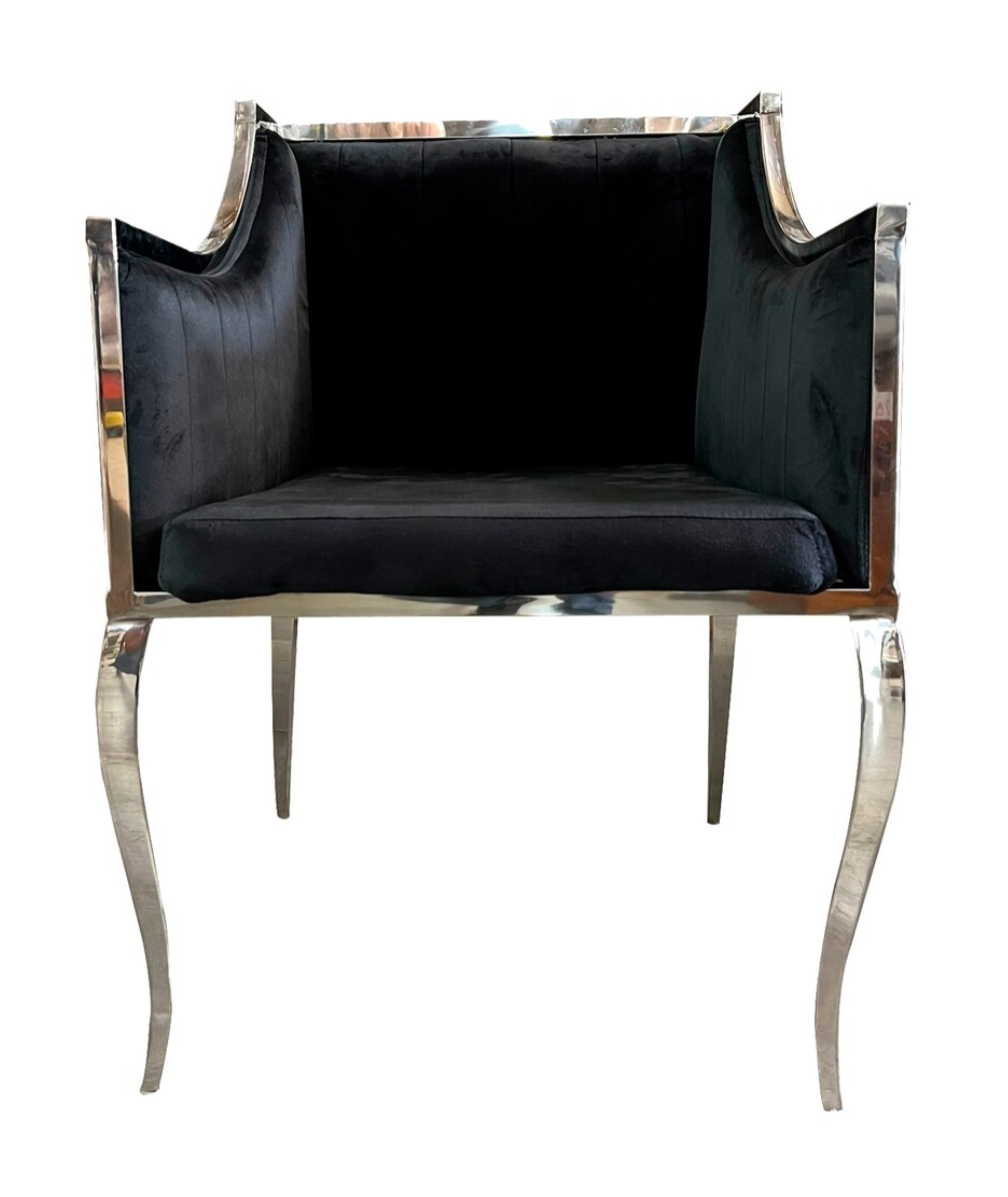 Black Silver Frame Electra Armchair