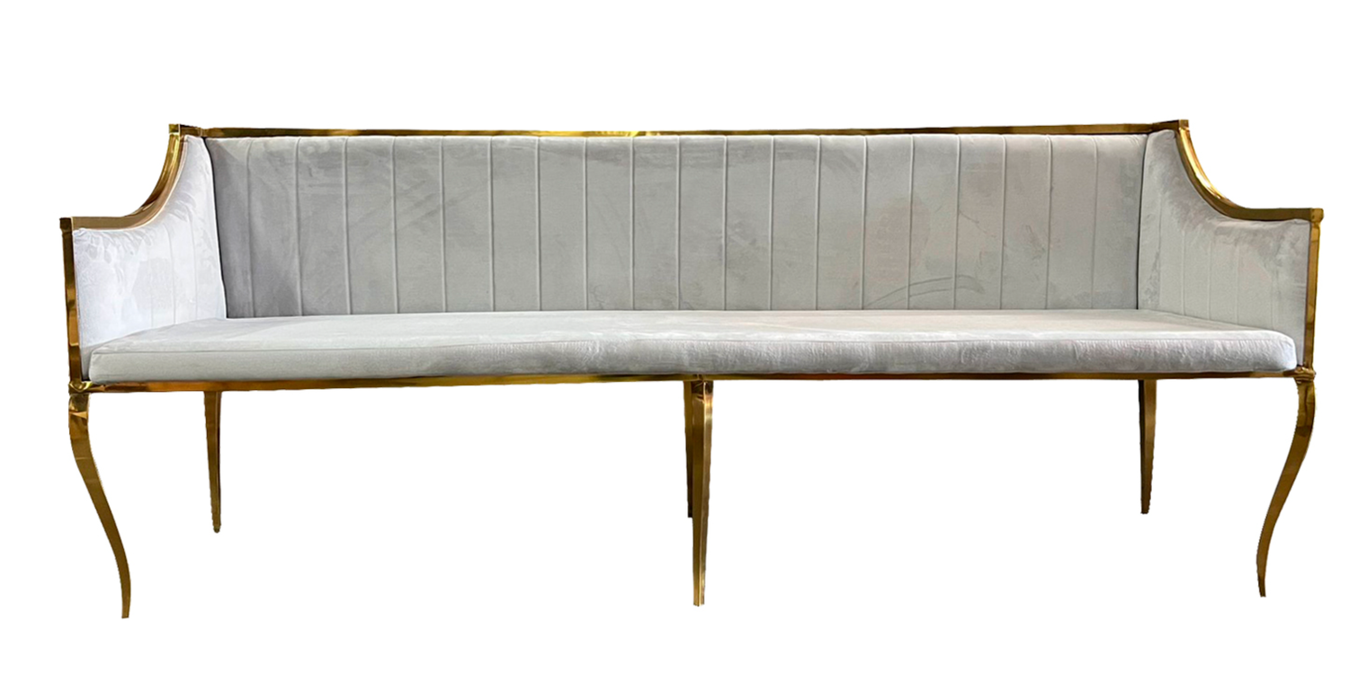 8ft Grey Gold Frame Electra Sofa