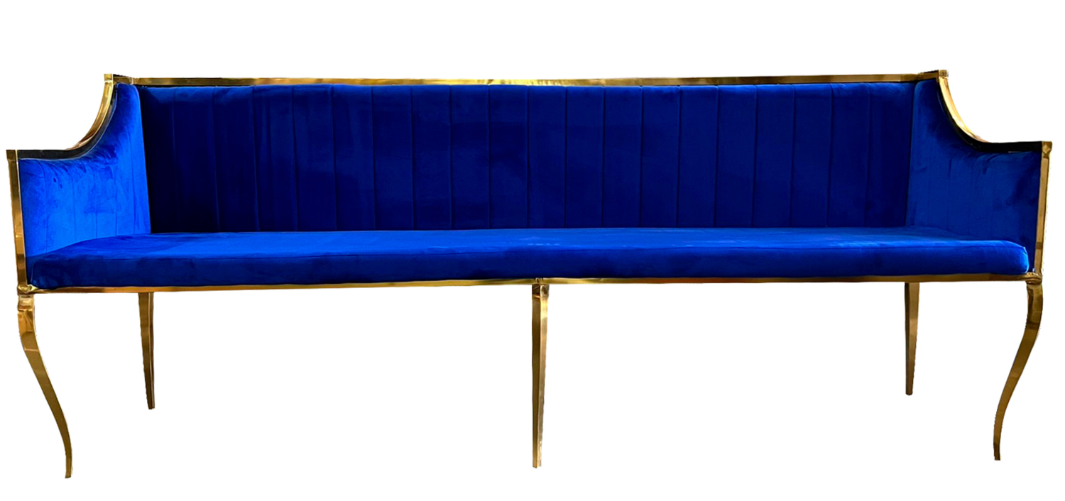 8ft Navy Gold Frame Electra Sofa