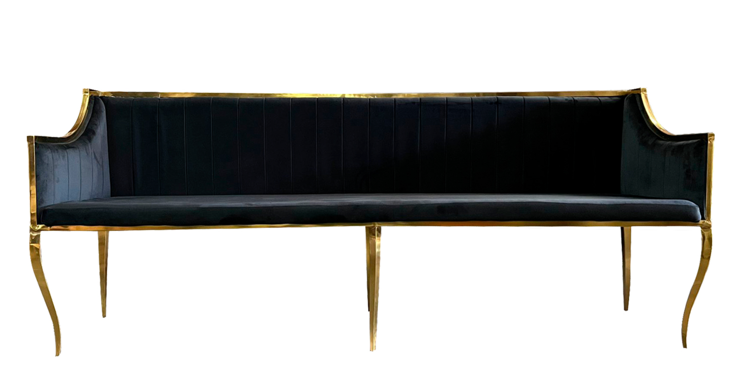 8ft Black Gold Frame Electra Sofa