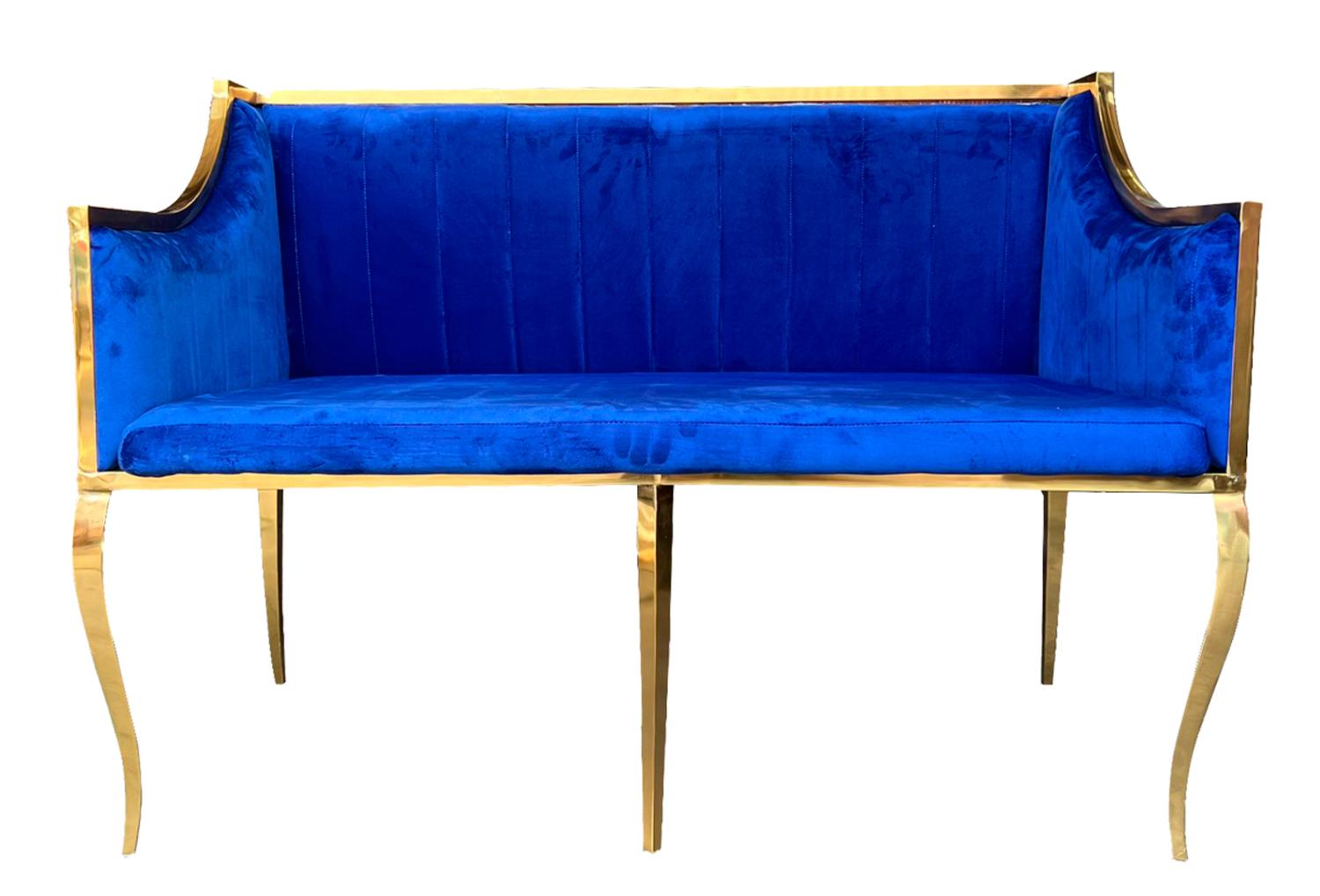 Navy Gold Frame Electra Loveseat