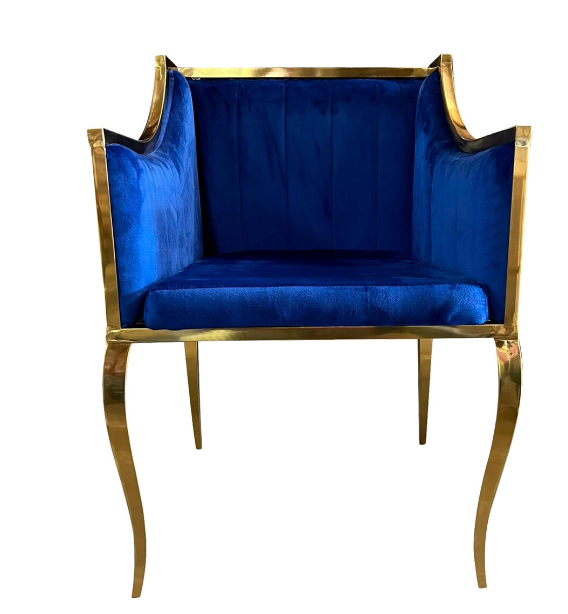Navy Gold Frame Electra Armchair