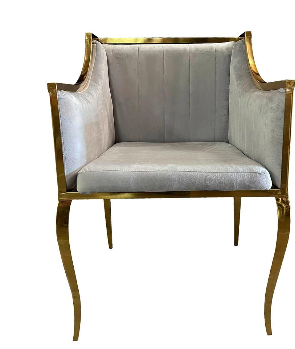 Grey Gold Frame Electra Armchair