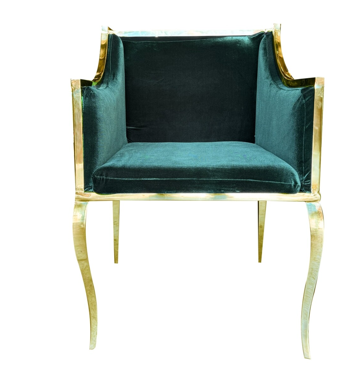Emerald Gold Frame Electra Armchair