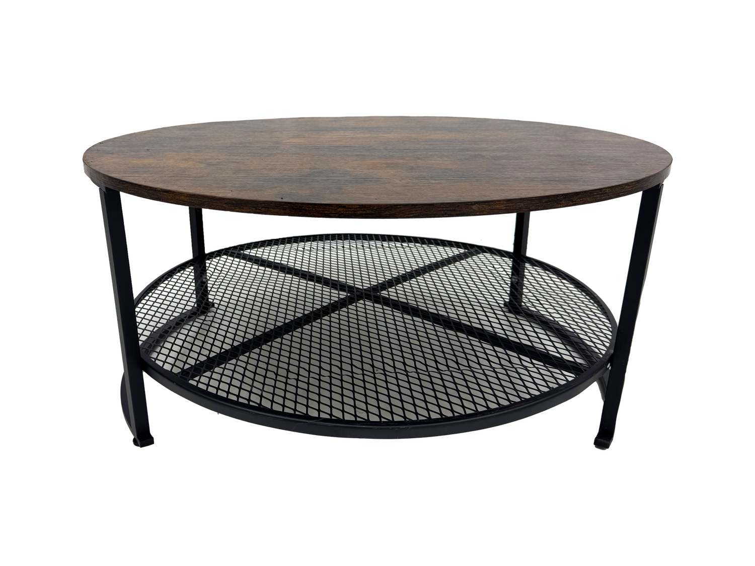 Rustic Top Iron Base Coffee Table