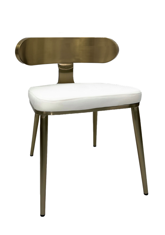 Gold Bella Chair with Ivory Cushion