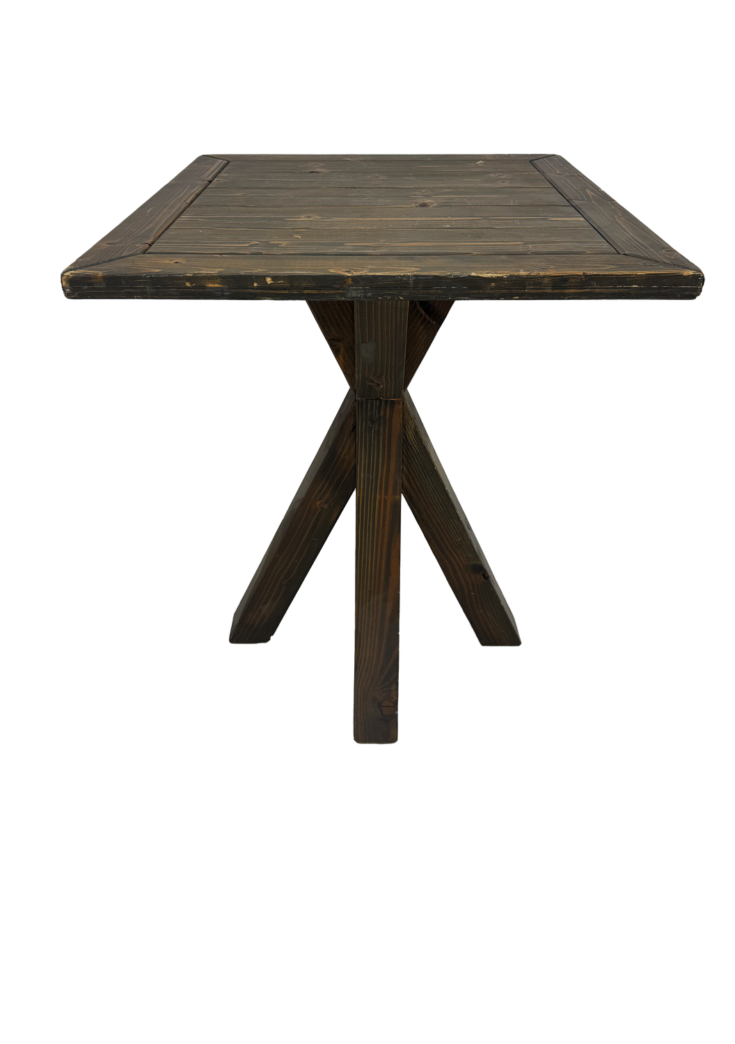 Square Dark Wood Rustic Cocktail Table