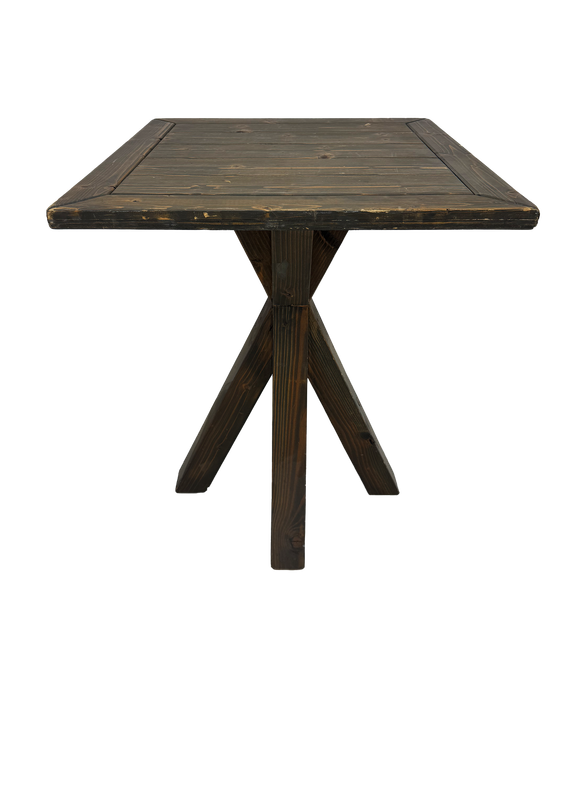 Square Dark Wood Rustic Cocktail Table