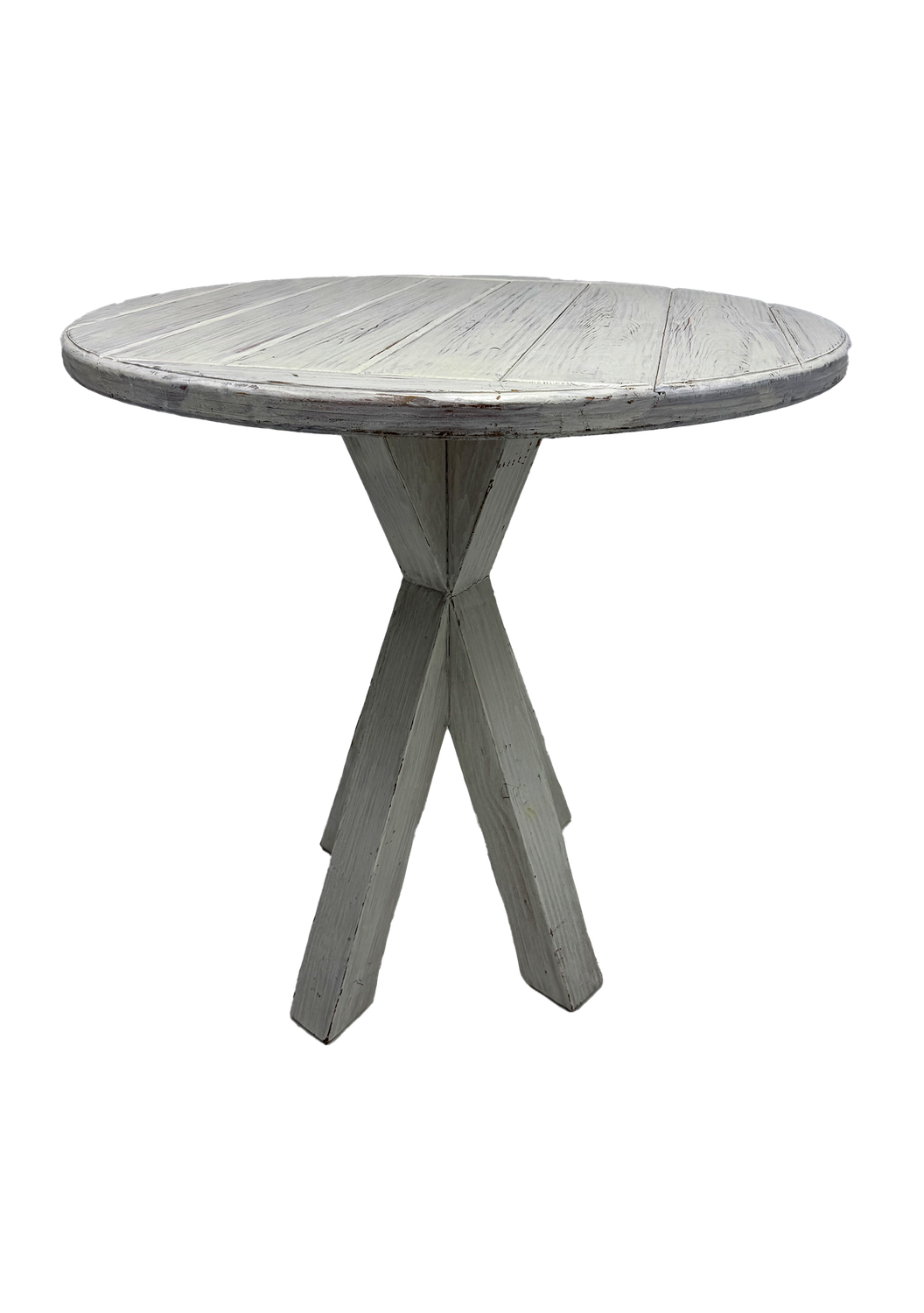High White Wash Rustic Cocktail Table