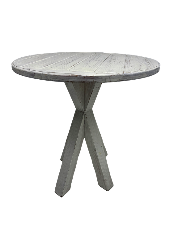 High White Wash Rustic Cocktail Table