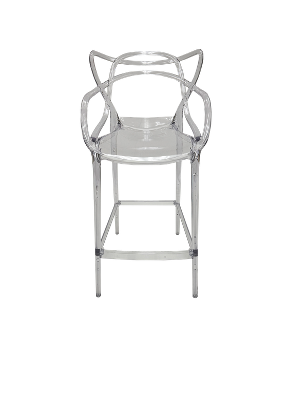 Clear Wavy Barstool