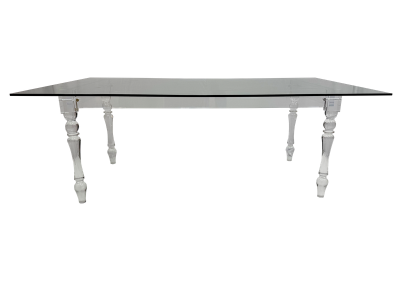 7x4ft Clear Dining Table