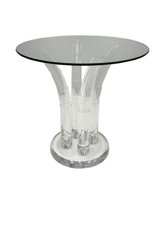 Low Clear Palm Cocktail Table