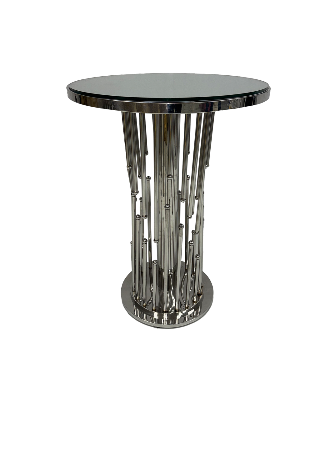High Silver Metallic Chandelier Cocktail Table