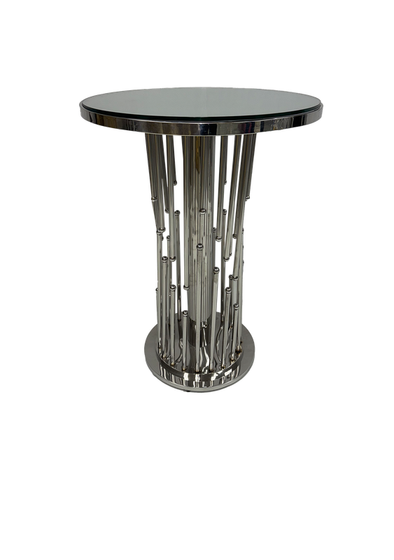 High Silver Metallic Chandelier Cocktail Table
