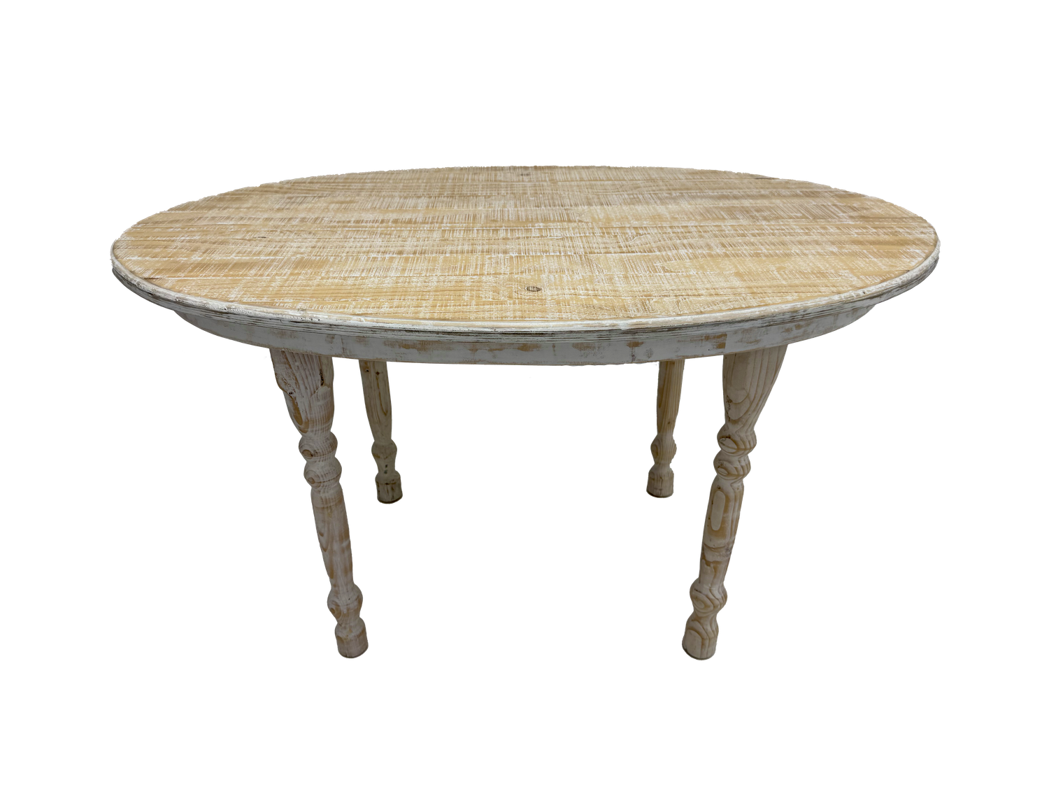 48inch White Wash Oval Sweetheart Table
