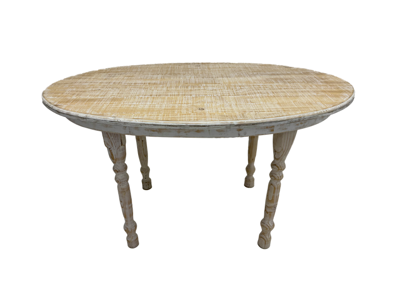 48inch White Wash Oval Sweetheart Table