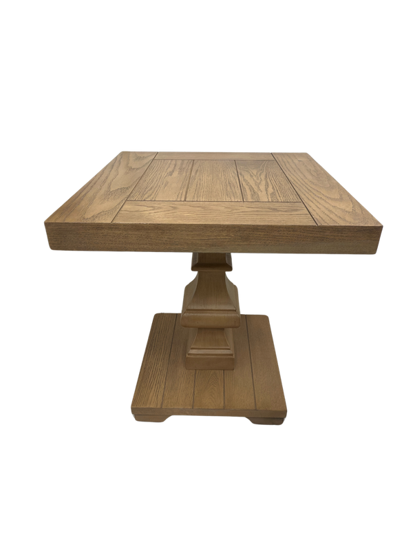 Natural Pedestal Side Table