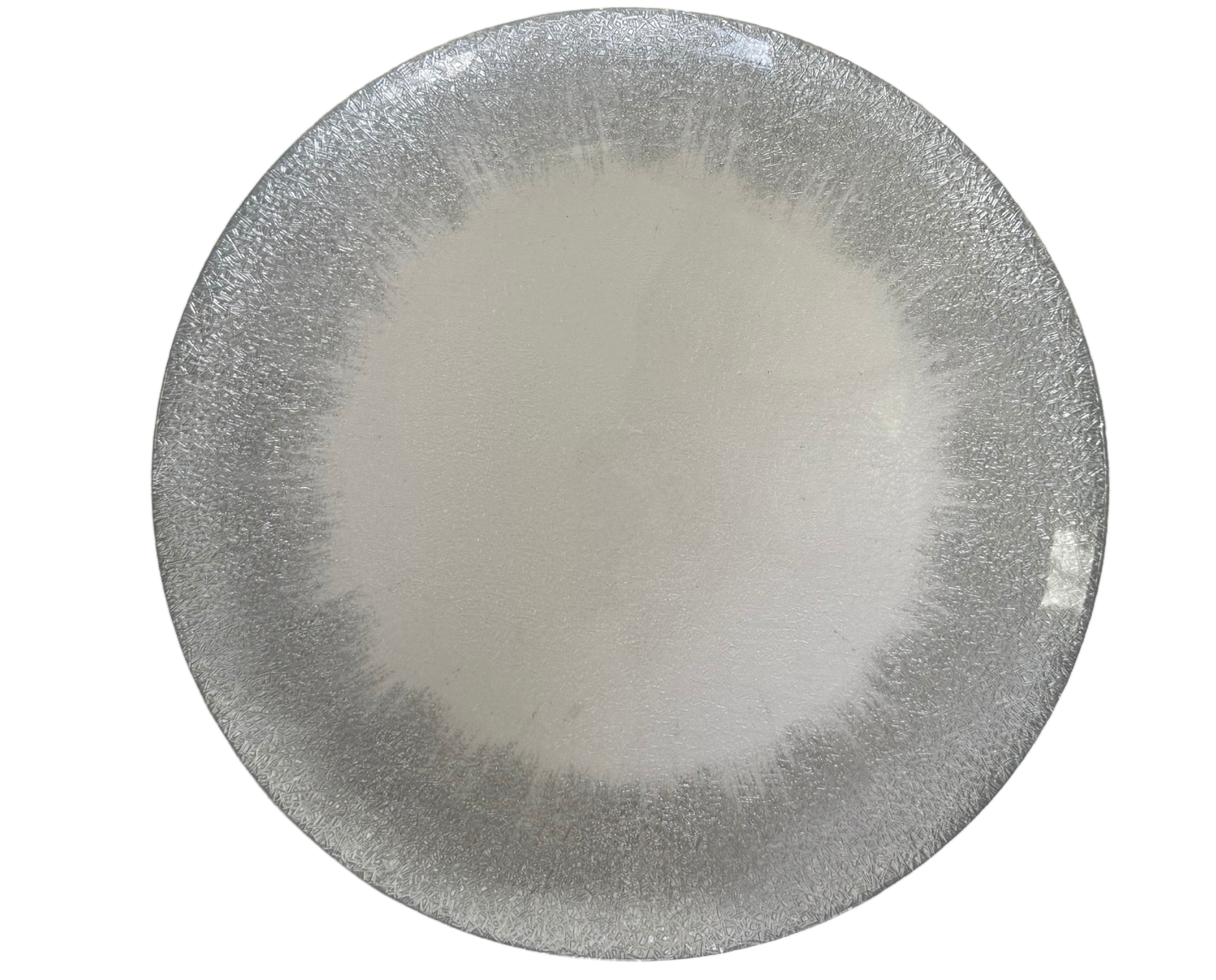 Silver Scratch Glass Charger