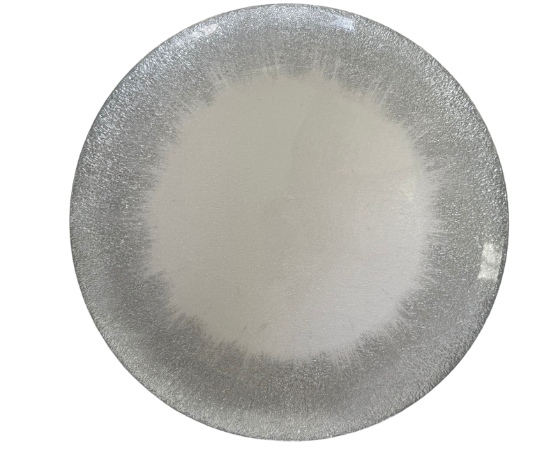 Silver Scratch Glass Charger