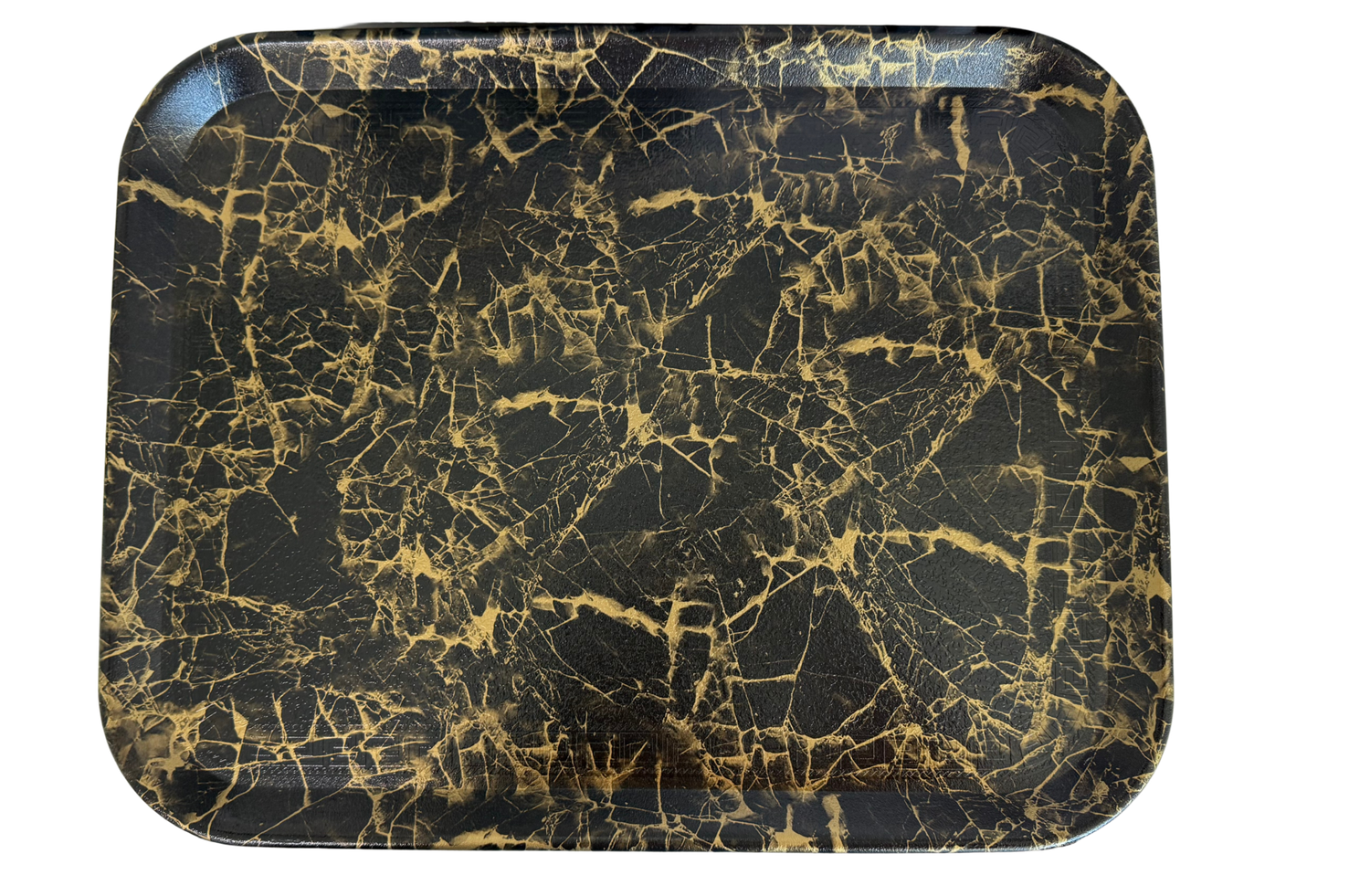 16x12in Black and Gold Marble Tray