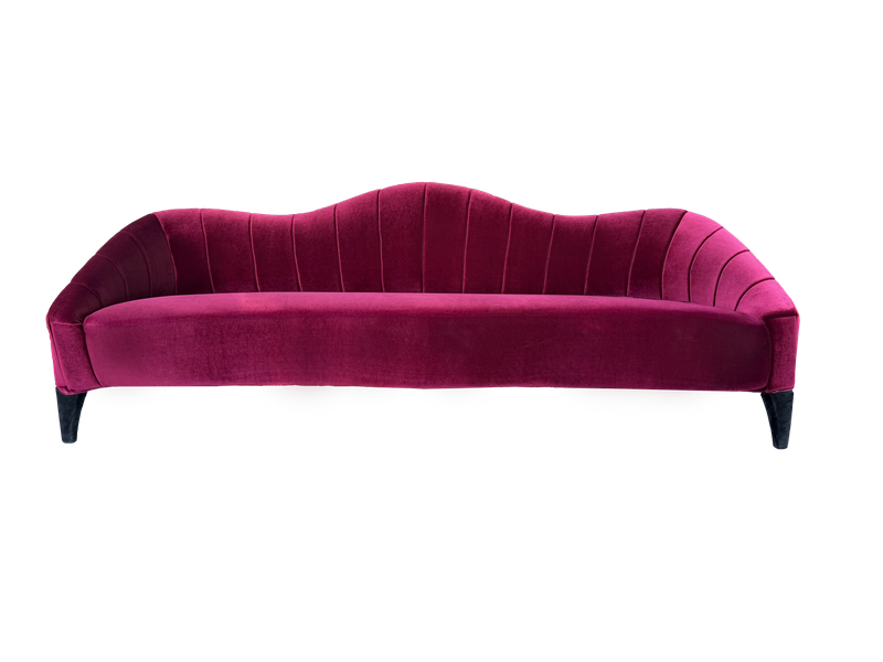 8ft Burgundy Manhattan Sofa