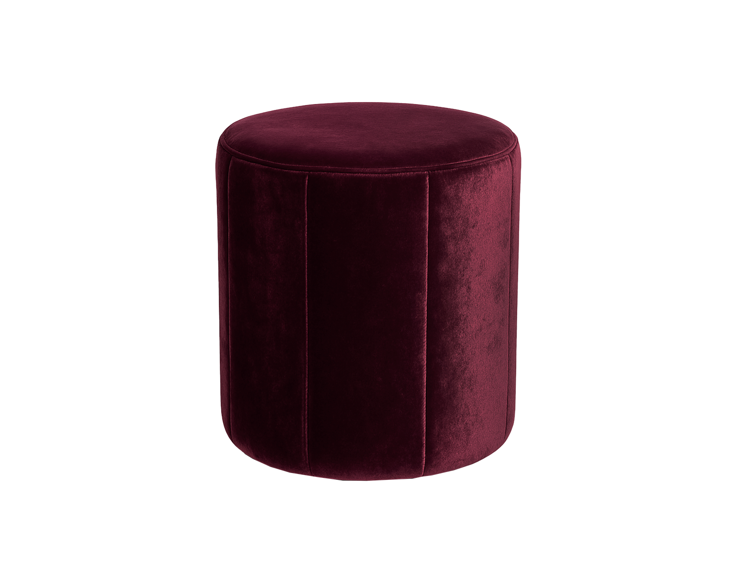 Burgundy Velvet Ottoman