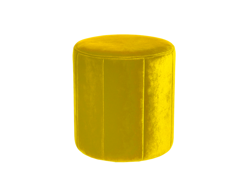Yellow Velvet Ottoman