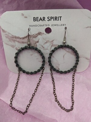 Bear Spirit Hoop Earrings