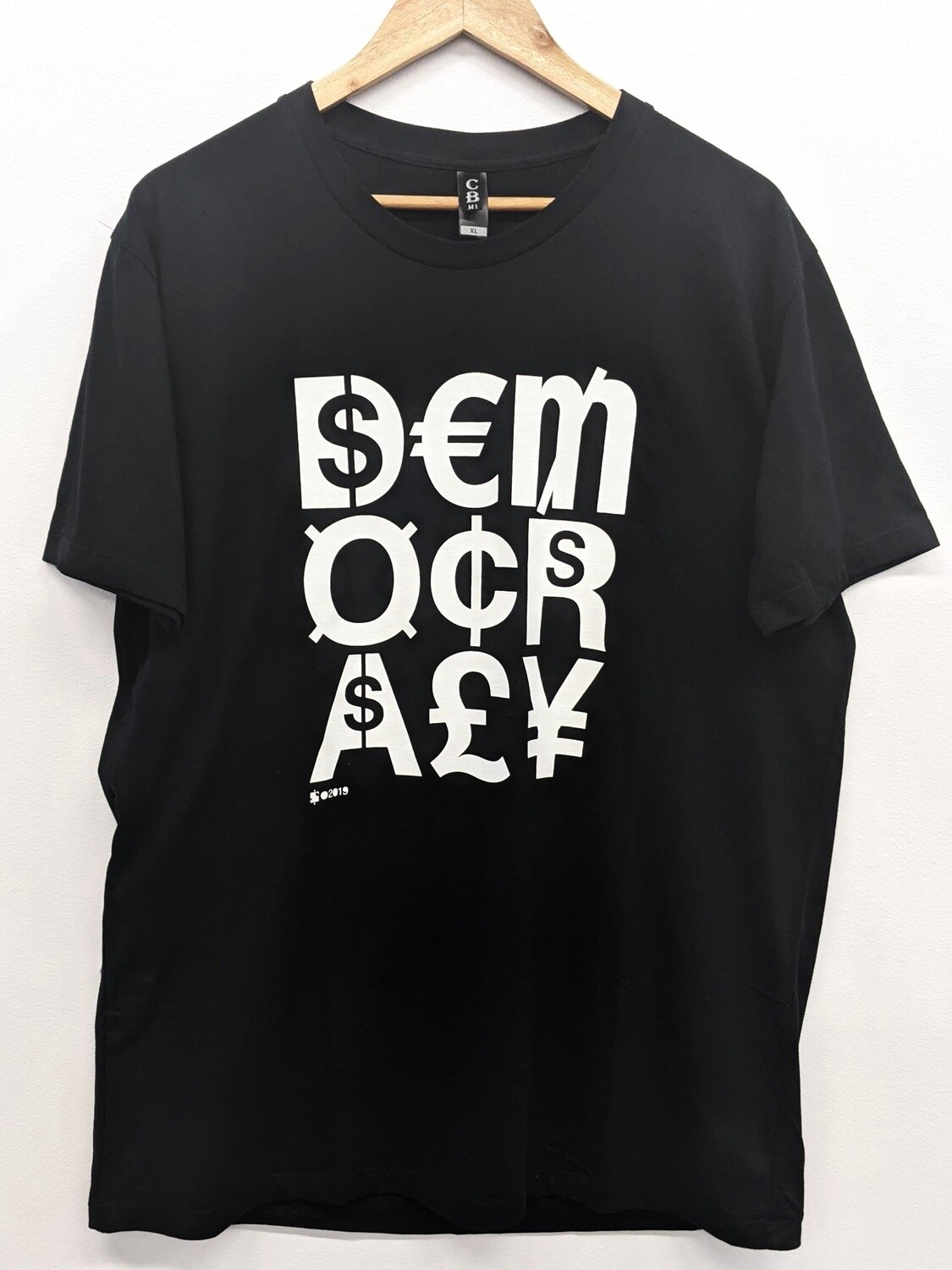 Democracy Dollar sign T-shirt, Size: XL, Colour: Black