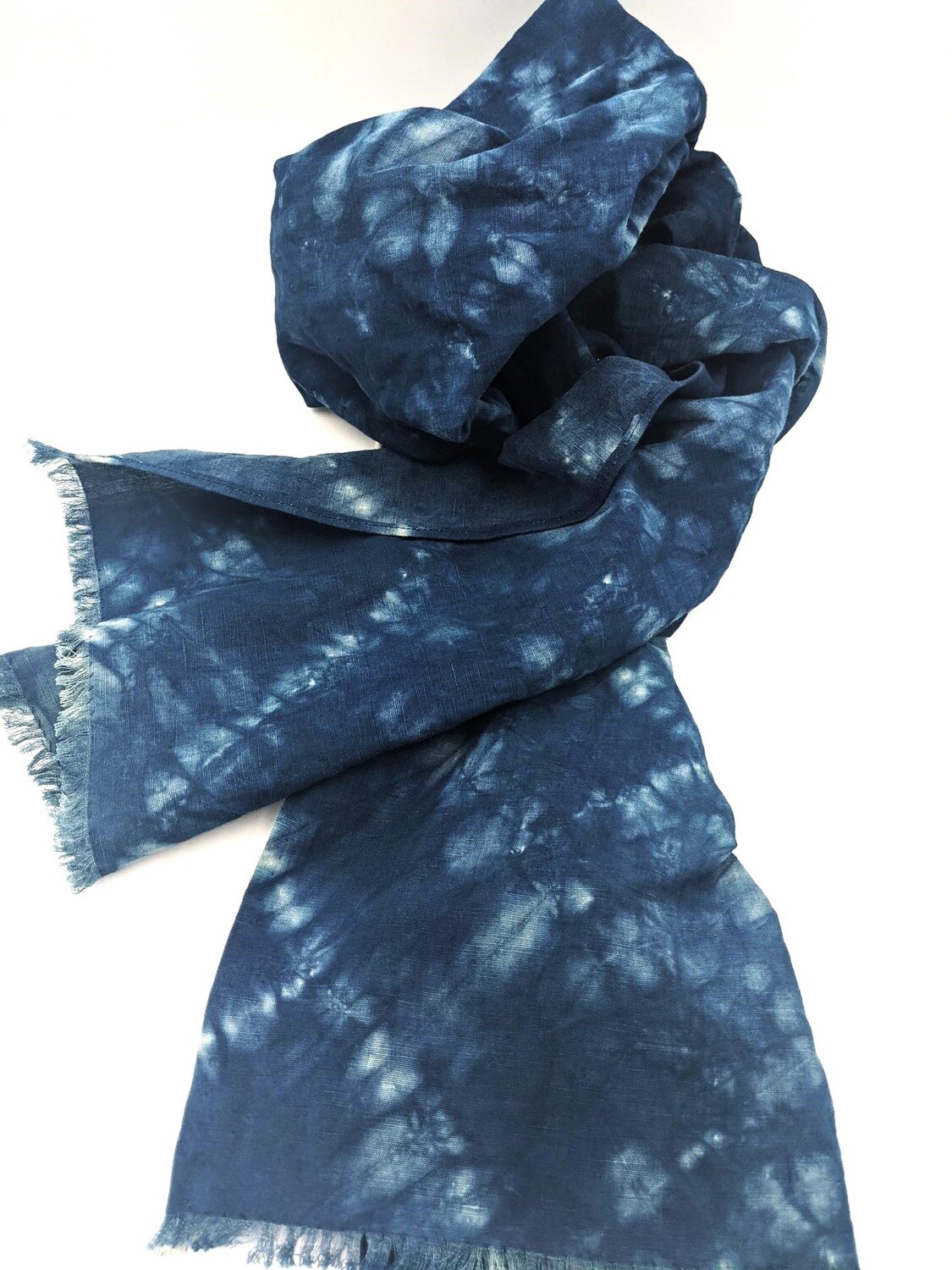 Navy Linen Scarf