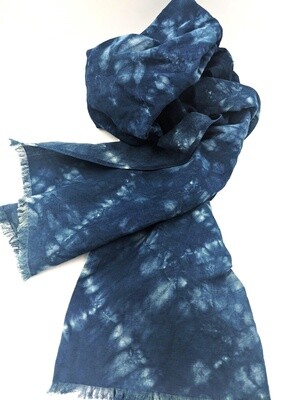 Navy Linen Scarf