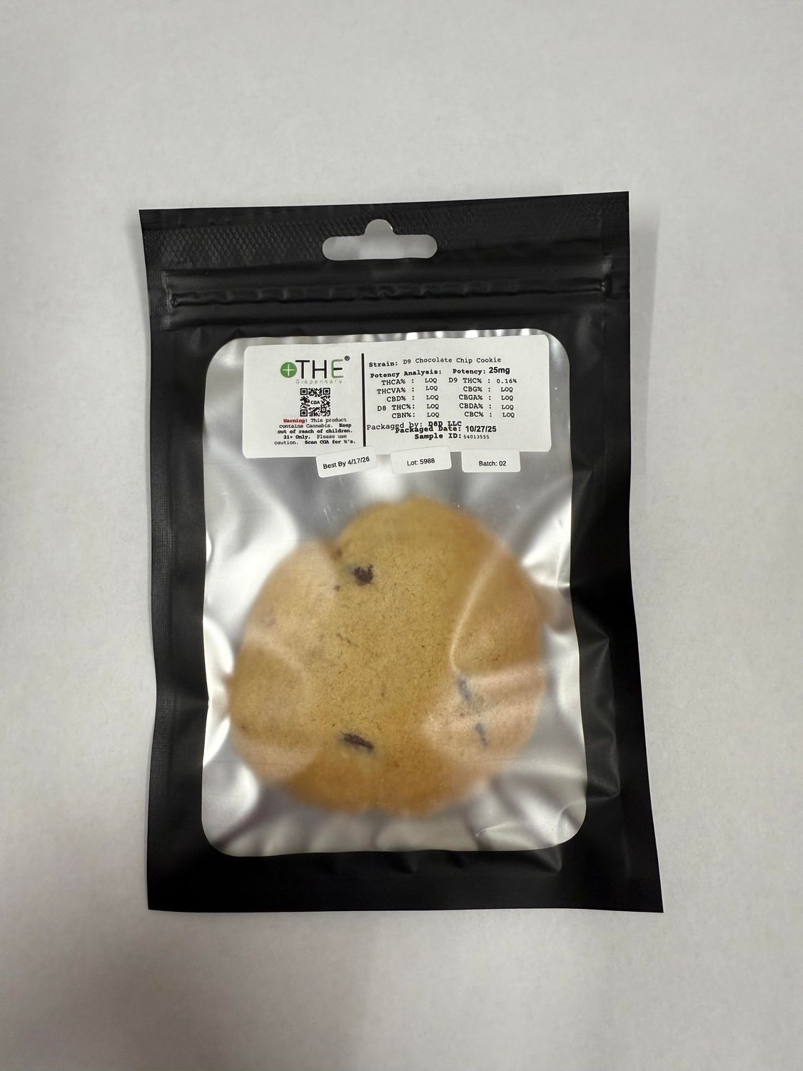 Delta 9 THC - Individual Cookies - Chocolate Chip 25mg