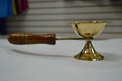 Wooden handle diya