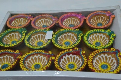 Decorated Diyas- Mini Colors