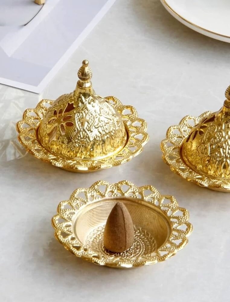Gold Arabic Incense Holder